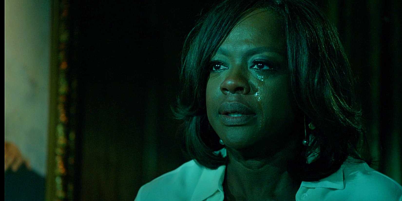 Viola Davis as Annalise Keating looking stoic with a tear running down her face in How to Get Away with Murder HTGAWM 2.09