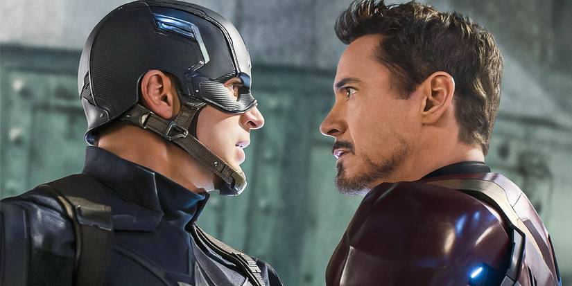 Captain America and Iron Man are face to face in Captain America: Civil War.