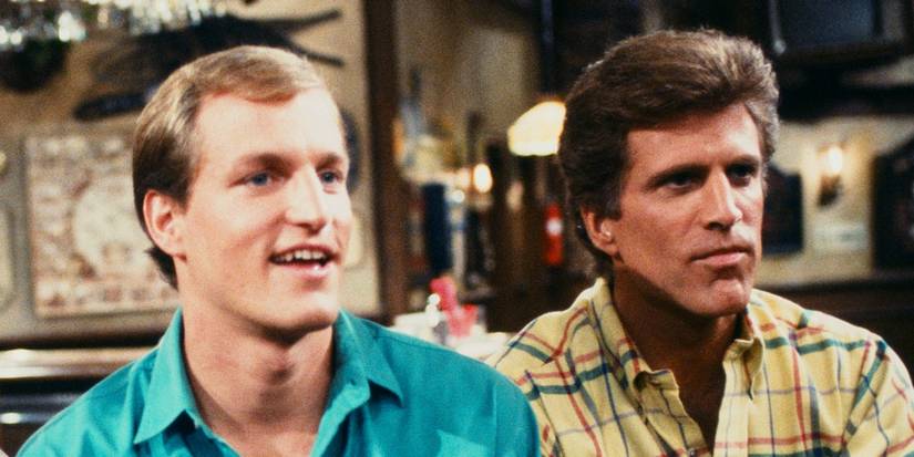 Woody Harrelson's Woody Boyd and Ted Danson's Sam in Cheers. 