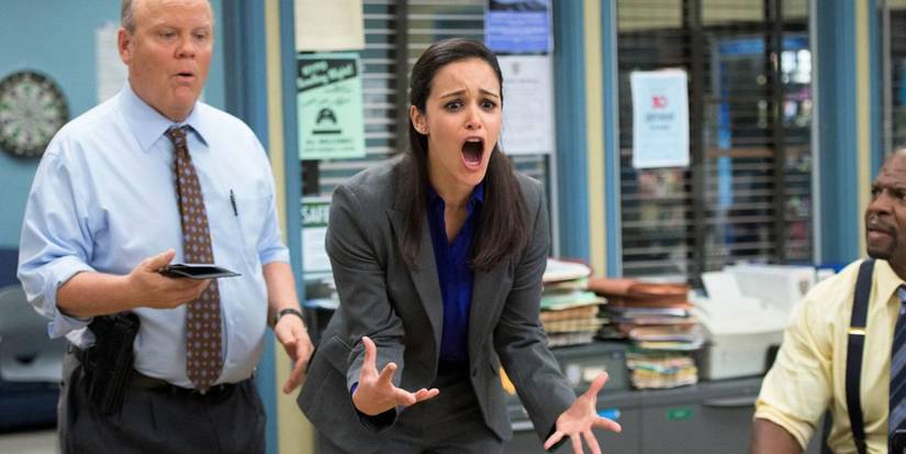 Dirk Blocker, Terry Crews, and Melissa Fumero in Brooklyn Nine-Nine (2013)