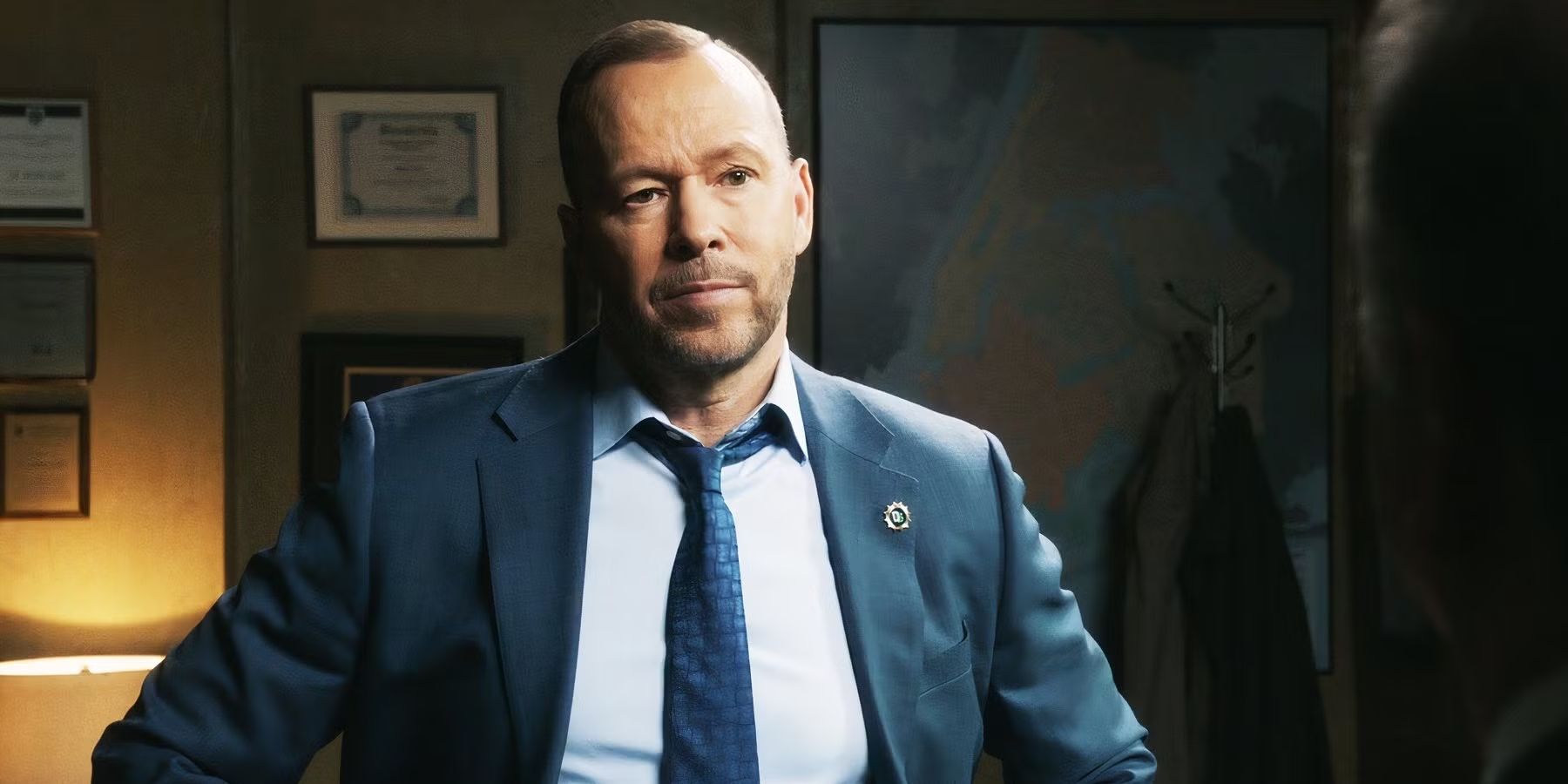Donnie Wahlberg looking serious as Danny Reagan in Blue Bloods Season 14.