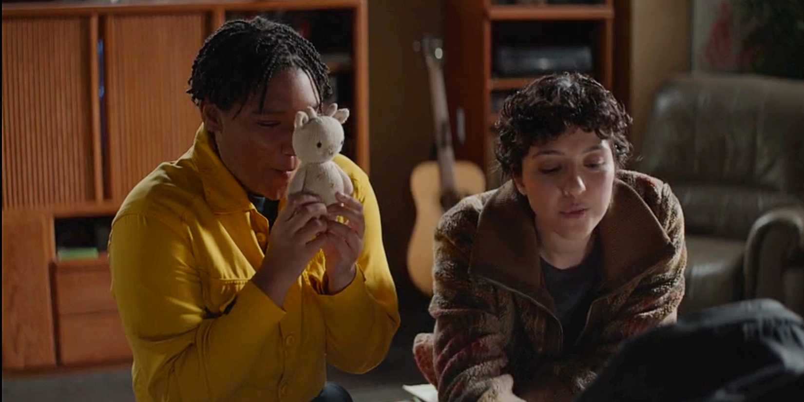 Eve Edwards and Francine babysitting in Fire Country Season 3.