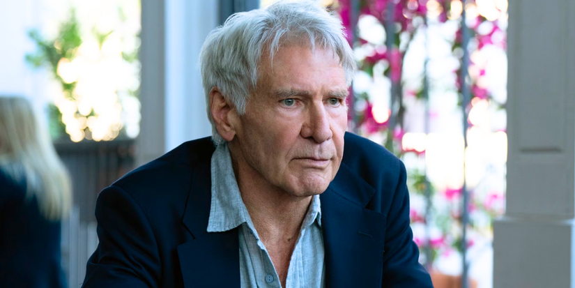 Harrison Ford at an outdoor cafe in Shrinking