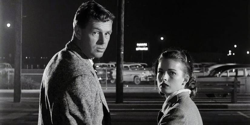 Sterling Hayden as Johnny Clay and Coleen Gray as Fay at the end of Stanley Kubrick's 'The Killing'