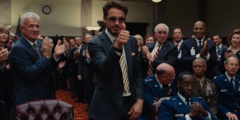 Tony Stark with a thumbs up in 'Iron Man 2'