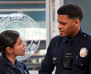 Celina Juarez and Miles Penn talking to each other in the Season 7 finale of The Rookie