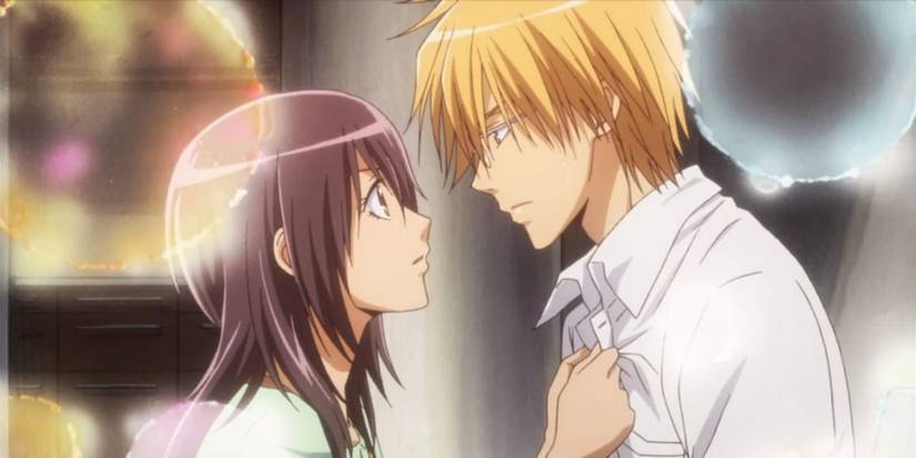 Misaki dan Takumi dengan penuh kasih saling memandang di Maid Sama!