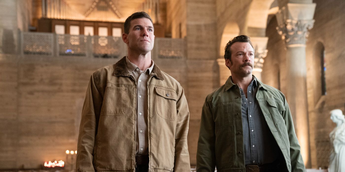 Austin Stowell as young Gibbs and Kyle Schmid as young Franks in NCIS: Origins.