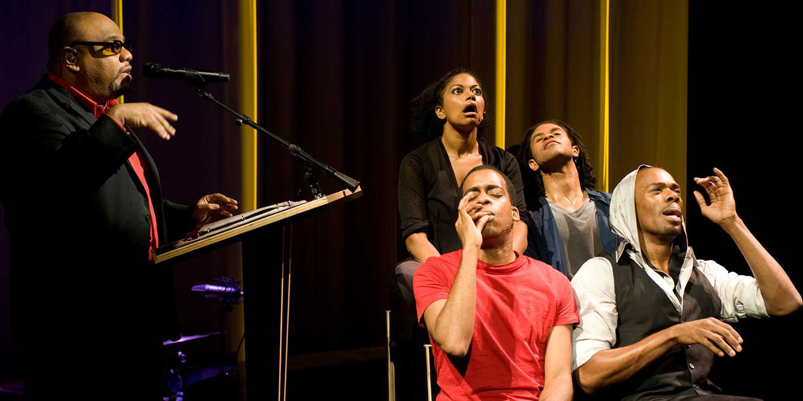 The cast of 'Passing Strange' including Colman Domingo