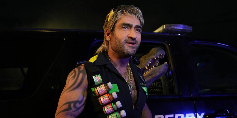 Kumail Nanjiani as the gator king in Poker Face Season 2