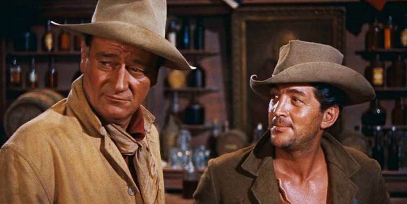John Wayne and Dean Martin as John T. Chance and Dude in 'Rio Bravo'
