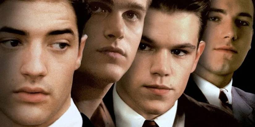 Ensemble cast of School Ties on a cropped poster