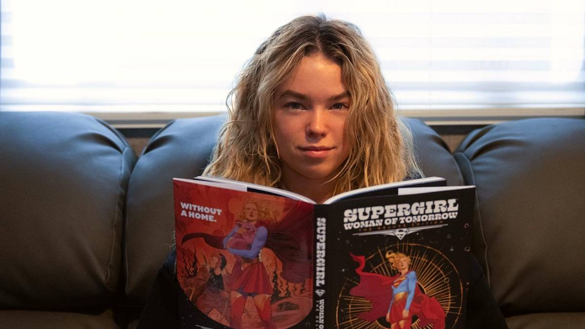 Milly Alcock behind the scenes of 'Supergirl: Woman of Tomorrow.'