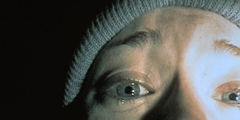 A close-up of a crying woman in The Blair Witch Project