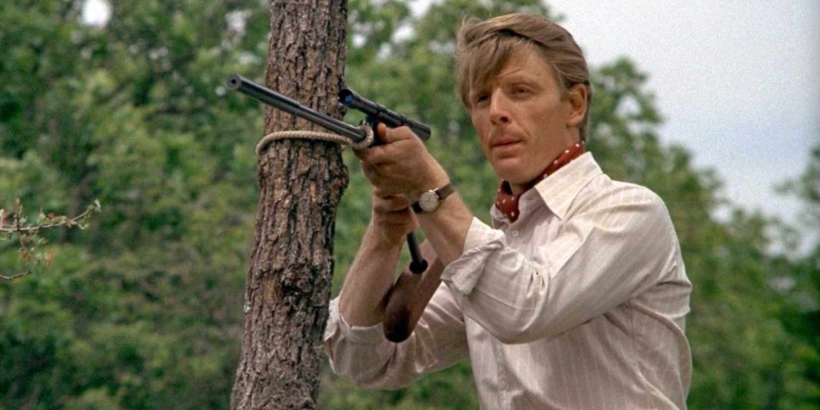 A man aiming a rifle in The Day of the Jackal - 1973