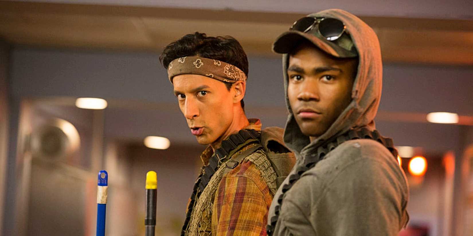 Abed Nadir and Troy Barnes playing Hot Lava in 'Community' Season 5.