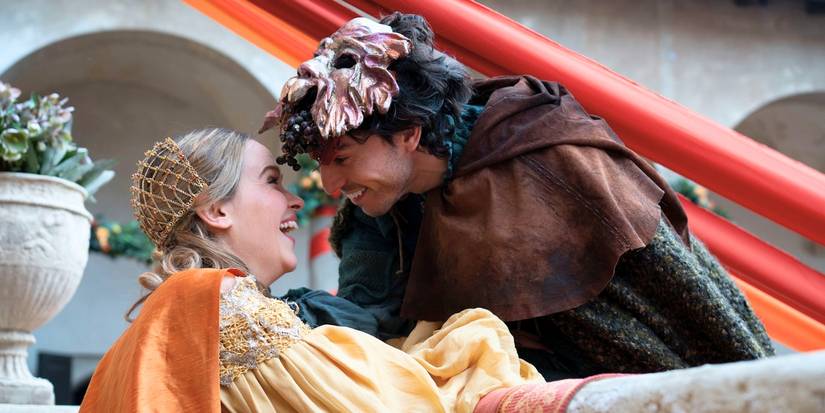 Jamie Ward and Claire Rugaard laughing in Juliet & Romeo