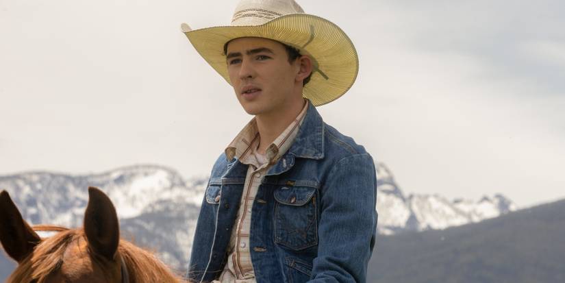 Finn Little's Carter on horseback in Yellowstone.