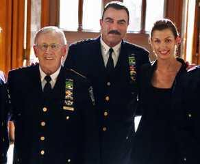The cast of Blue Bloods lines up in uniform