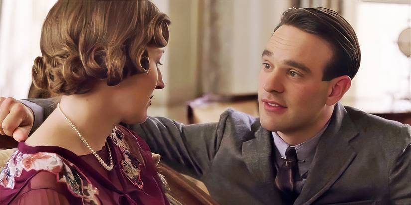 Charlie Cox as Owen Sleater, sitting next to Kelly Macdonald as Margaret in 'Boardwalk Empire'