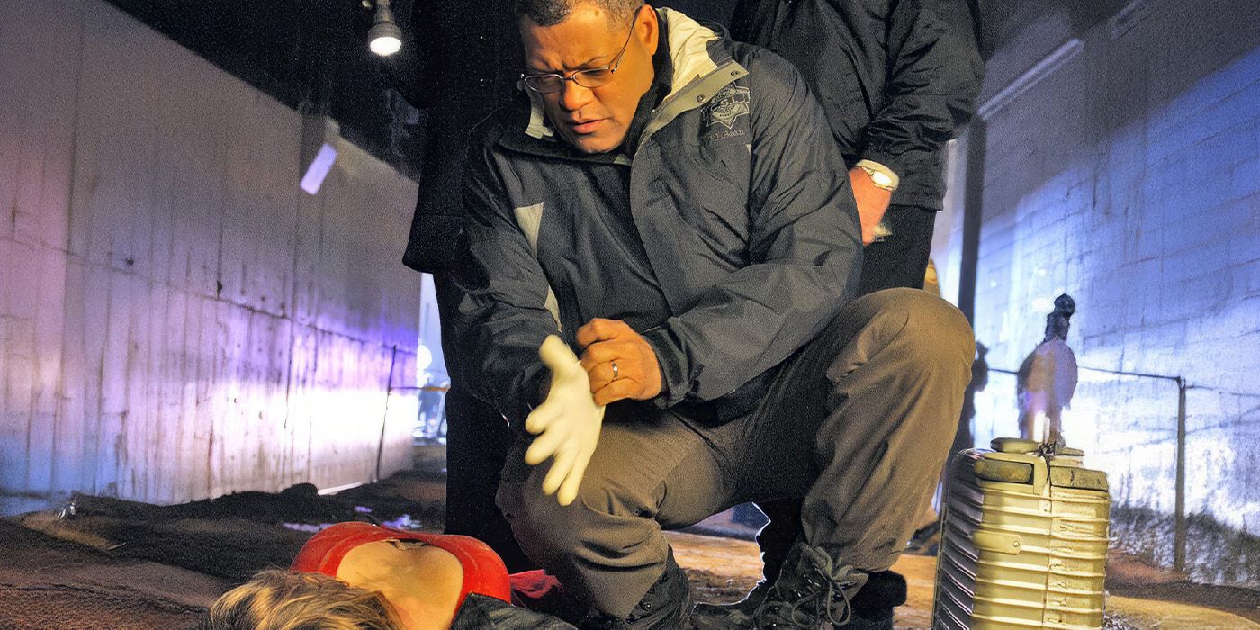 Raymond Langston (Laurence Fishburne) investigates a crime scene that soon turns personal in 'CSI's 200th episode 'Mascara'.