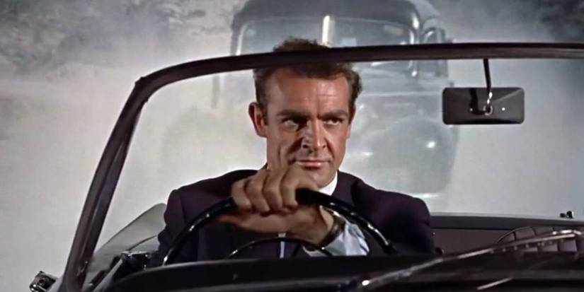 James Bond driving a convertible in Dr. No