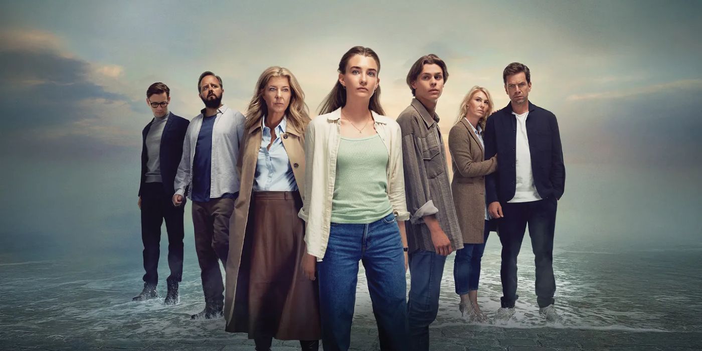 The cast of Families Like Ours standing in the water 