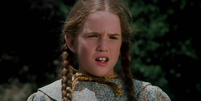 Laura Ingalls (Melissa Gilbert) angrily scolds Nellie in the 'Little House on the Prairie' episode "The Richest Man in Walnut Grove."