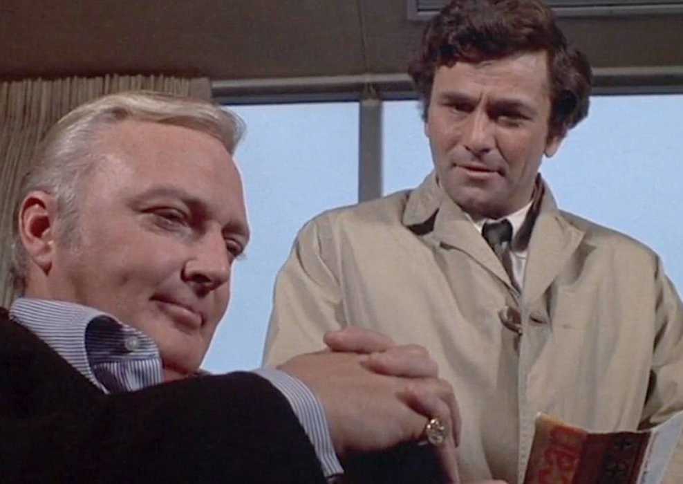 Ken (Jack Cassidy) listens to Columbo (Peter Falk) in this Season 1 episode of Columbo.