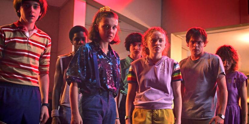 Stranger Things cast staring in worry.