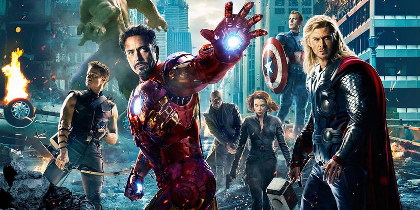 The Avengers cast in character ready for action in a cropped poster