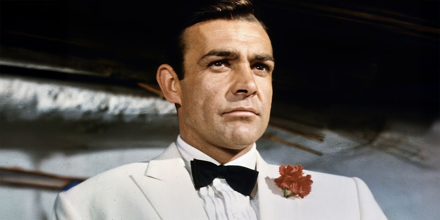 Goldfinger's James Bond (Sean Connery) in a tux