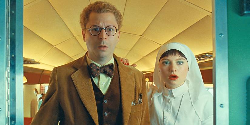 Mia Threapleton and Michael Cera in The Phoenician Scheme
