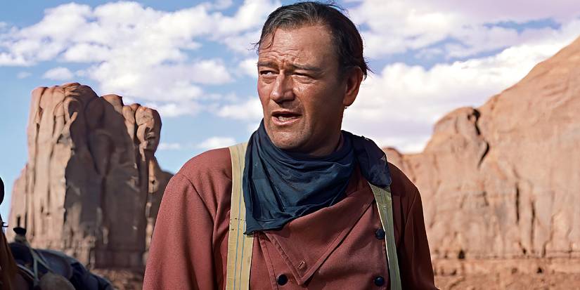 John Wayne looking to the distance in The Searchers.