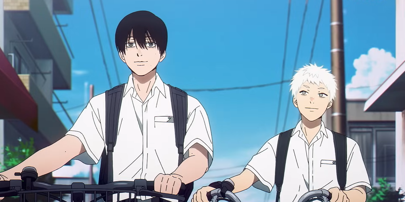 Two boys walking next to each other in The Summer Hikaru Died