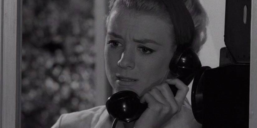 Nan Adams (Inger Stevens) takes on the telephone in 'The Twilight Zone' episode "The Hitch-Hiker."