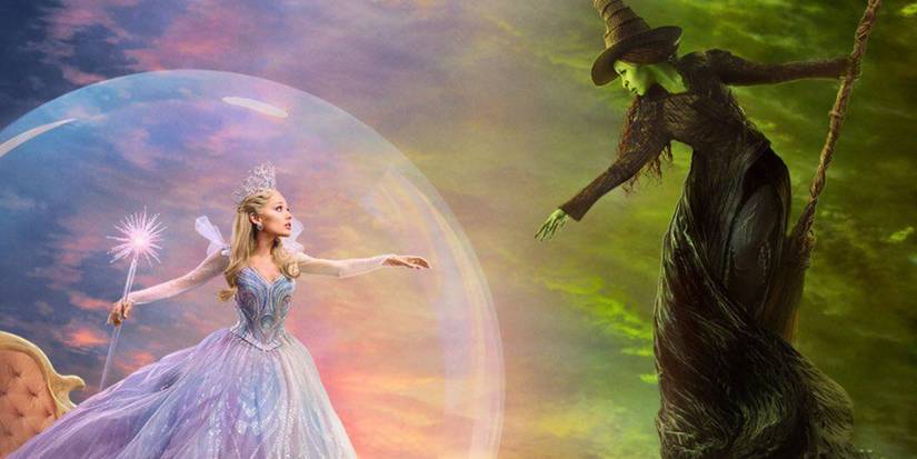 Cynthia Erivo and Ariana Grande as Glinda and Elphaba in the poster for Wicked: For Good
