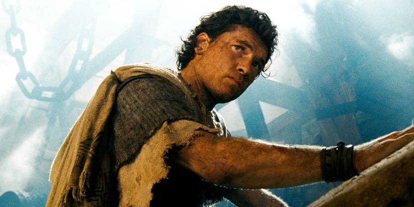 Sam Worthington looks up in Wrath of the Titans