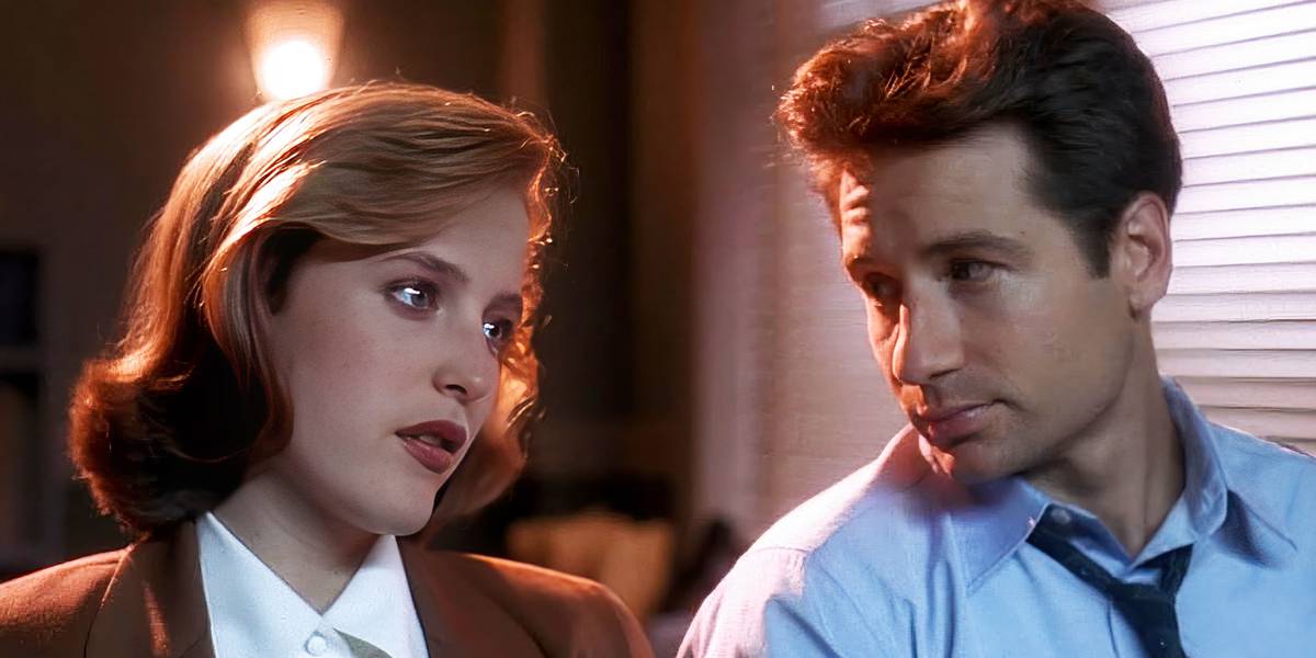 Scully de Gillian Anderson e Mulder de David Duchovny em Arquivo X