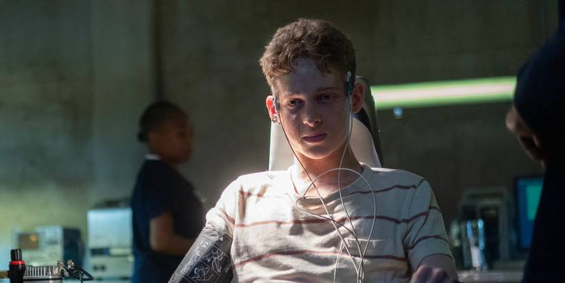 Joe Freeman's Luke is hooked up to machines in the TV show The Institute.