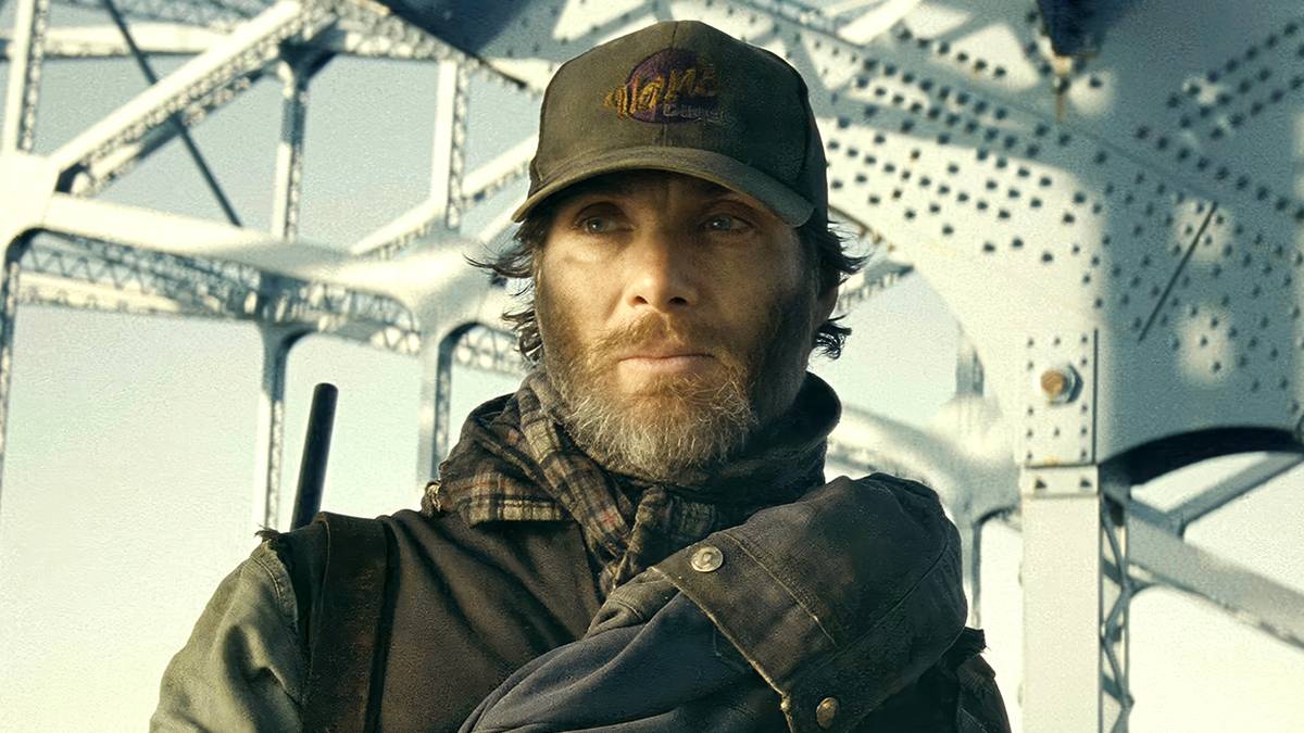 Cillian Murphy geared up on a bridge in A Quiet Place Part II