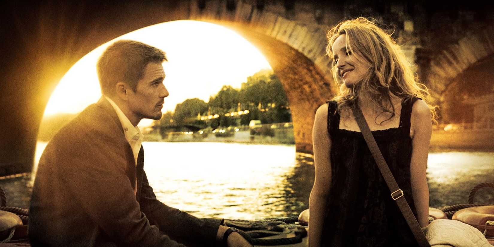 Jessie and Celine at a boat on the Seine in Before Sunset