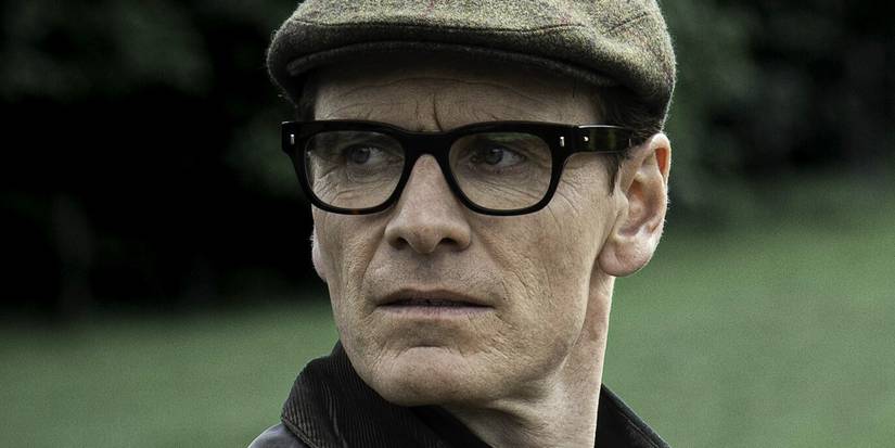 Michael Fassbender in 'Black Bag' looking to the side concerned