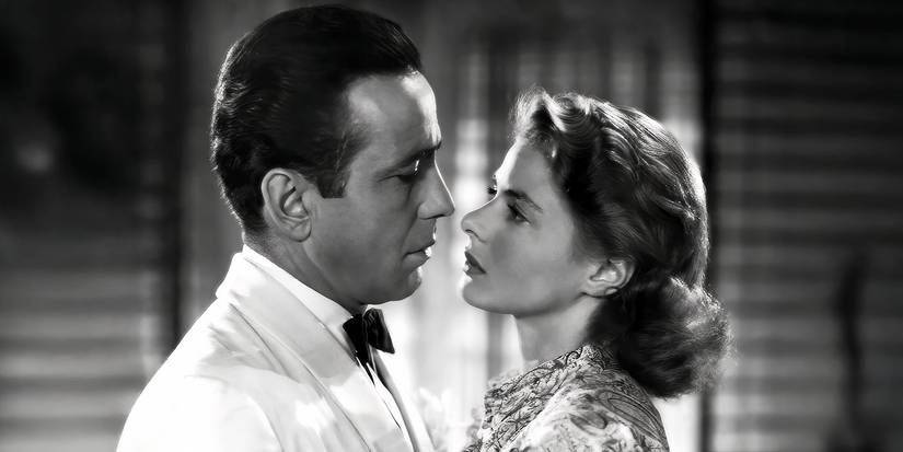 Ilsa and Rick about to kiss in Casablanca