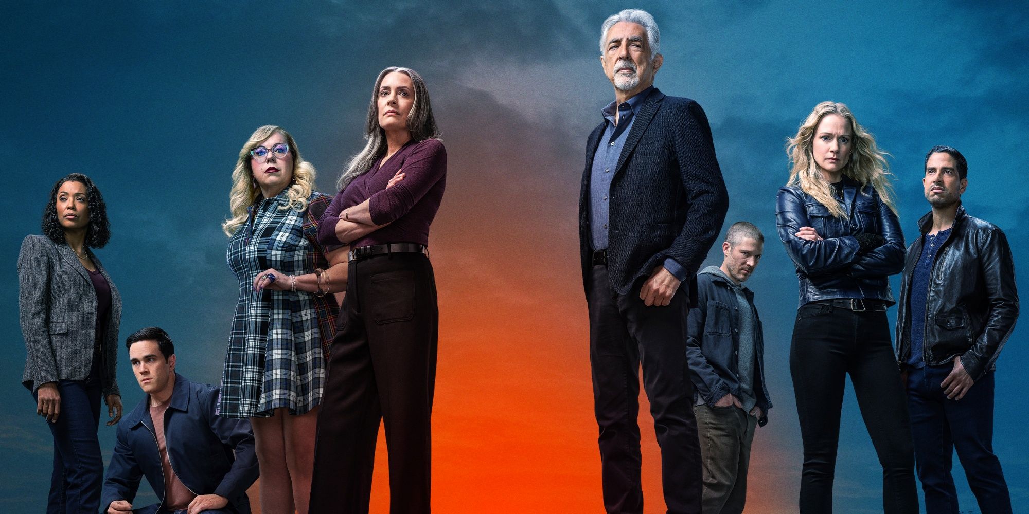 Criminal Minds: Evolution Season 18 cast key art featuring Joe Mantegna, A.J. Cook and Zach Gilford