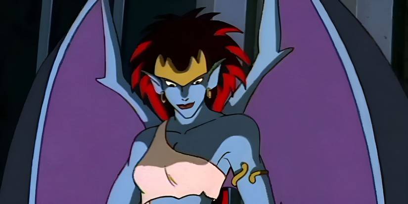 Demona from Gargoyles looking down.