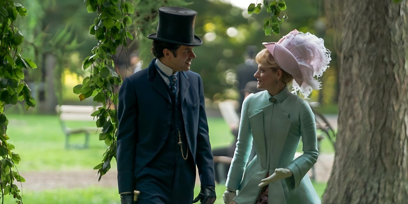 Larry (Harry Richardson) and Marian (Louisa Jacobson) in The Gilded Age Season 3 Episode 5