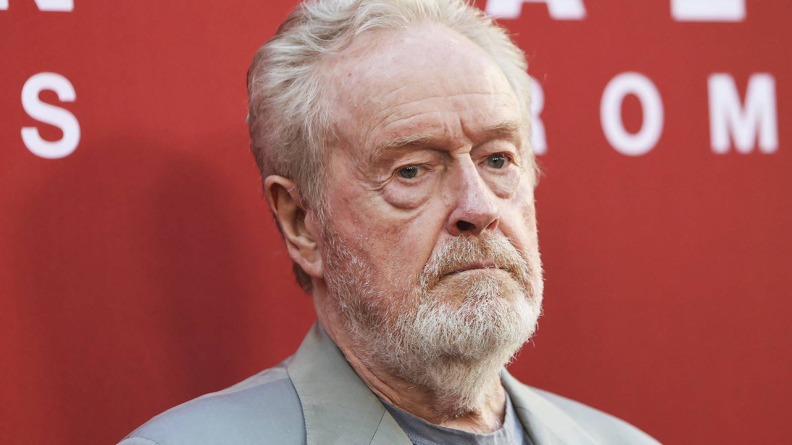 Ridley Scott is looking grim at a red carpet event