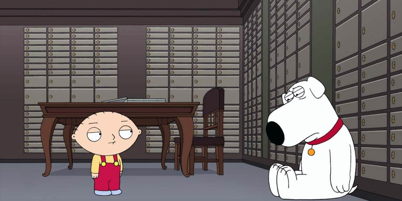 Brian and Stewie in Vault in Family Guy