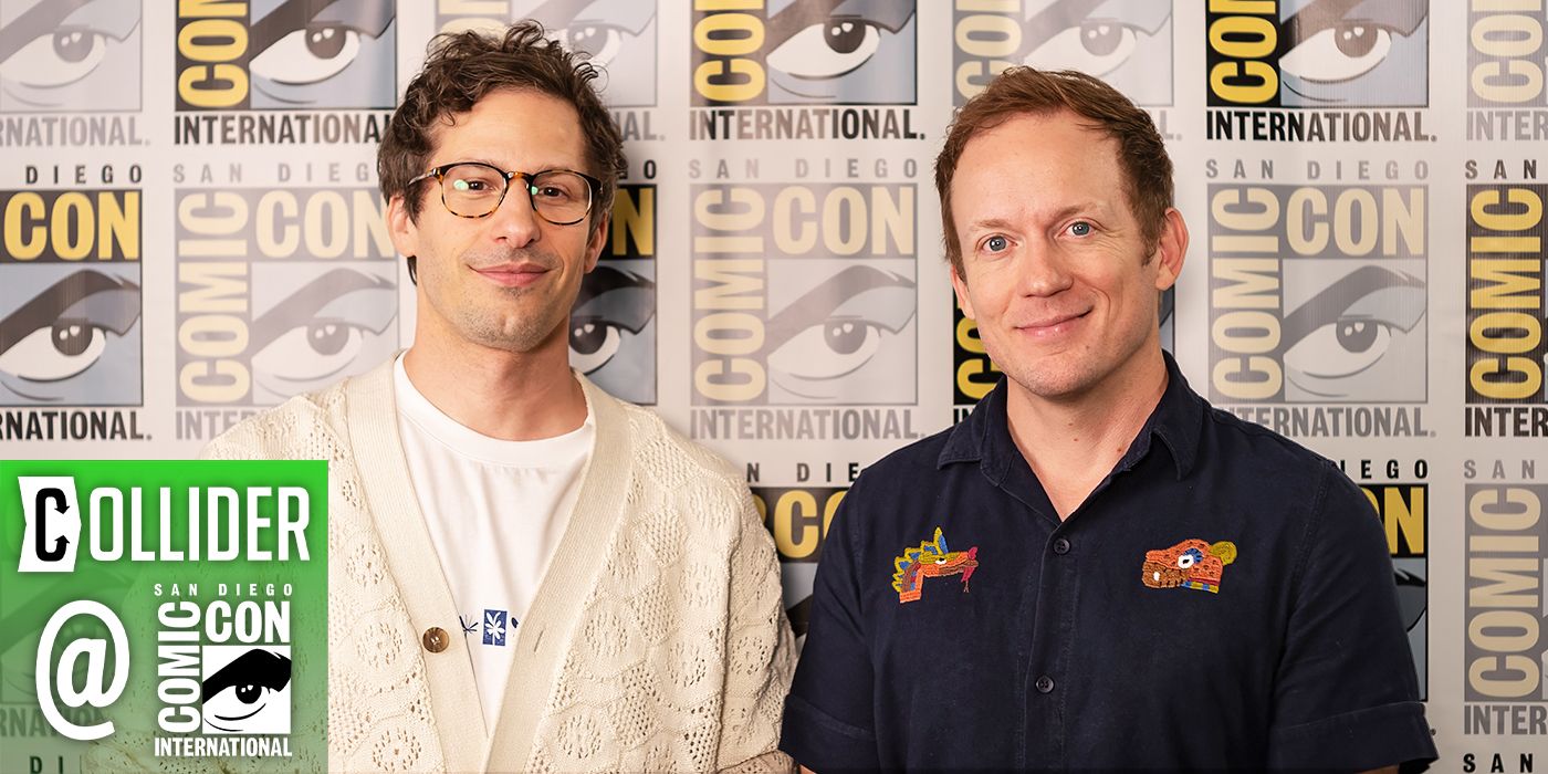 Custom image of Andy Samberg and Neil Campbell for Digman interview at SDCC 2025